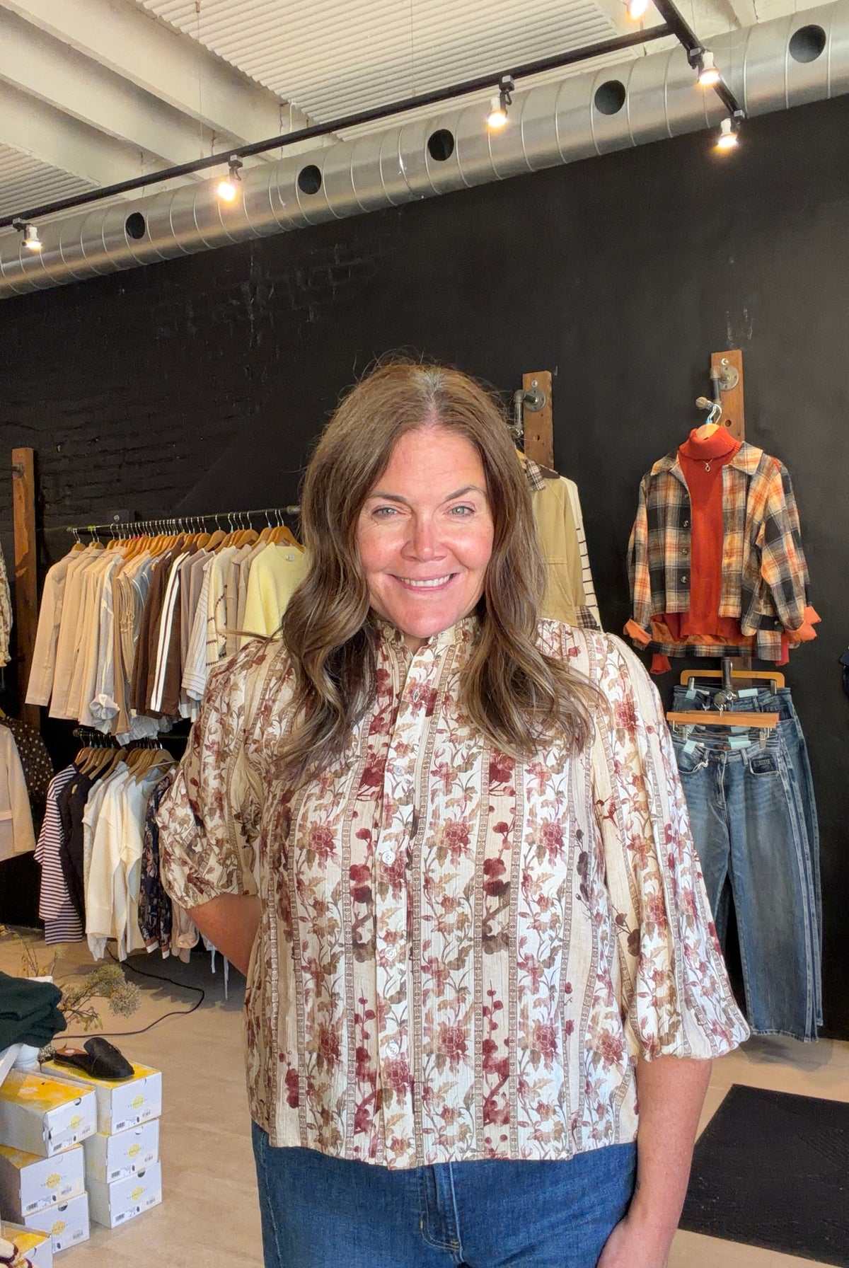Halle Brown Mixed Top-Hayden-The Funky Zebra Ames, Women's Fashion Boutique in Ames, Iowa