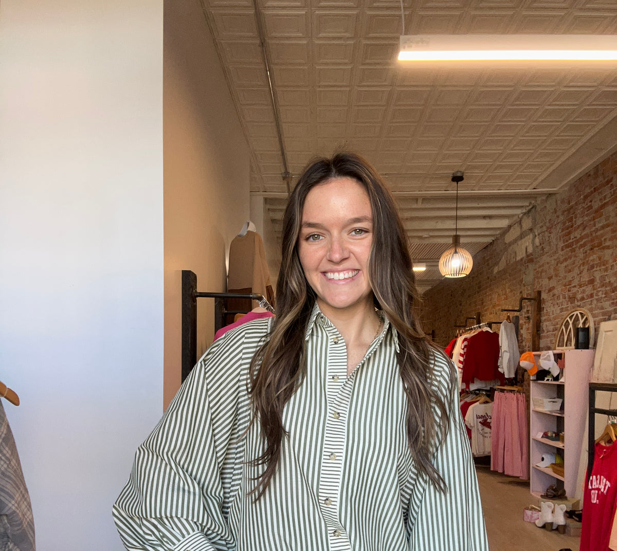 Stevie Button Down-apparel-in february-The Funky Zebra Ames, Women's Fashion Boutique in Ames, Iowa