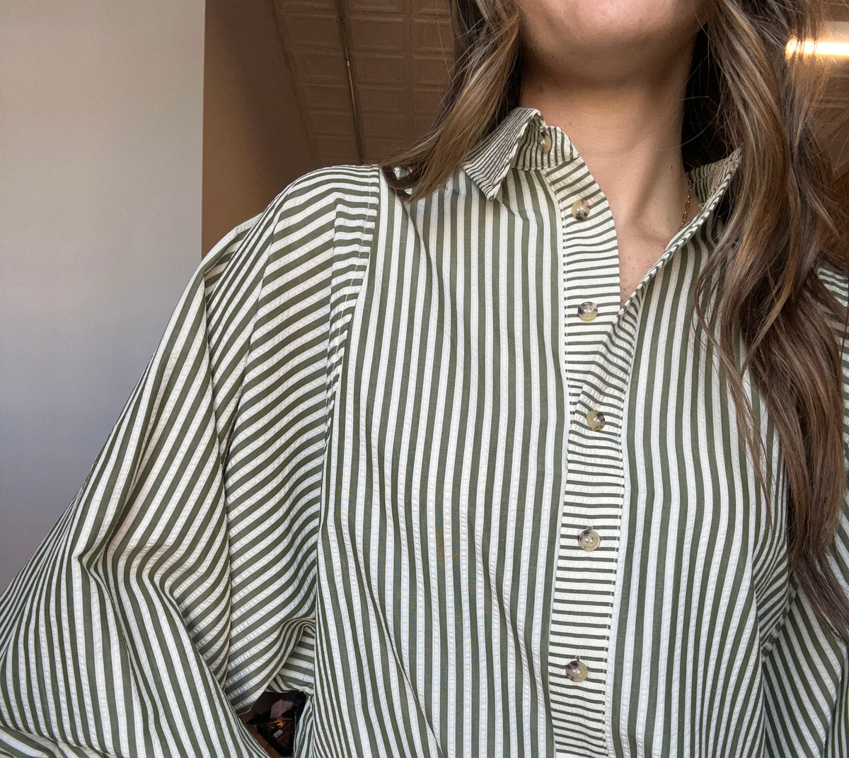 Stevie Button Down-apparel-in february-The Funky Zebra Ames, Women's Fashion Boutique in Ames, Iowa