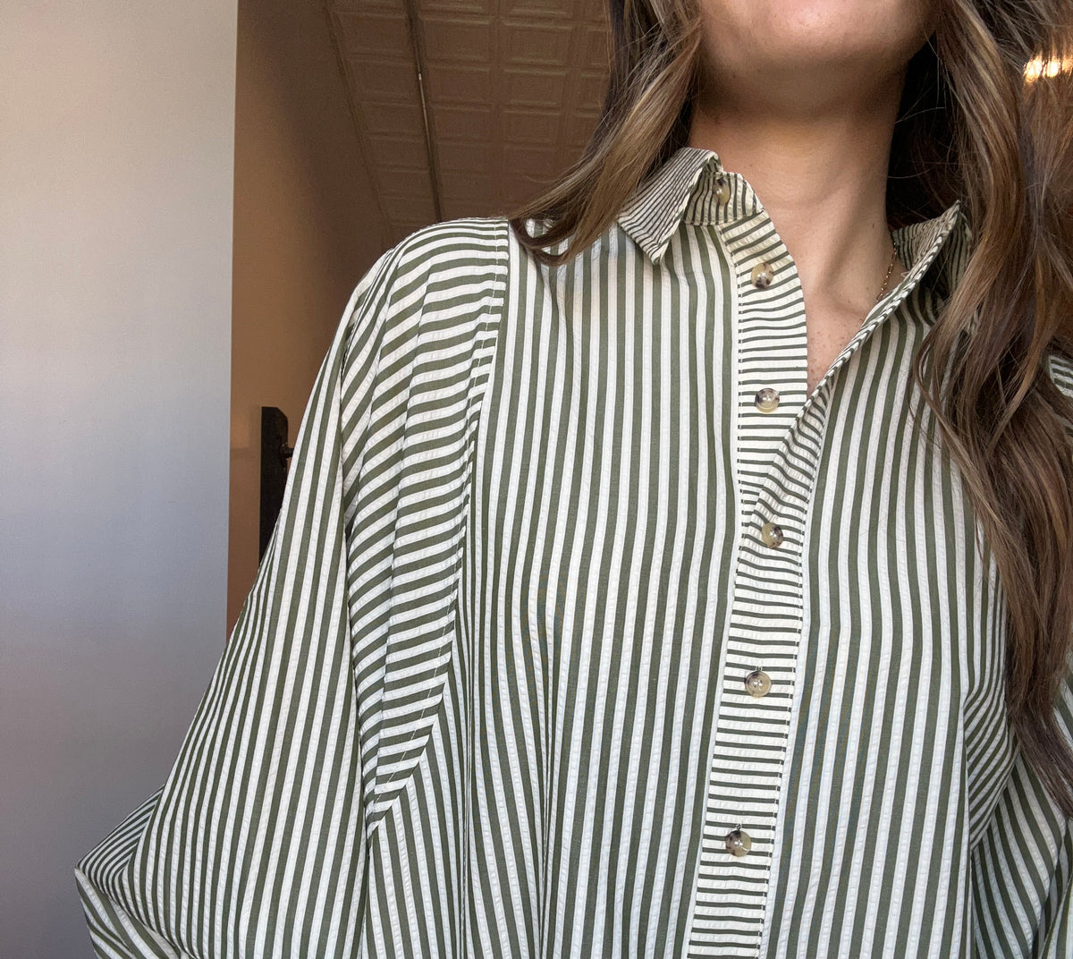 Stevie Button Down-apparel-in february-The Funky Zebra Ames, Women's Fashion Boutique in Ames, Iowa