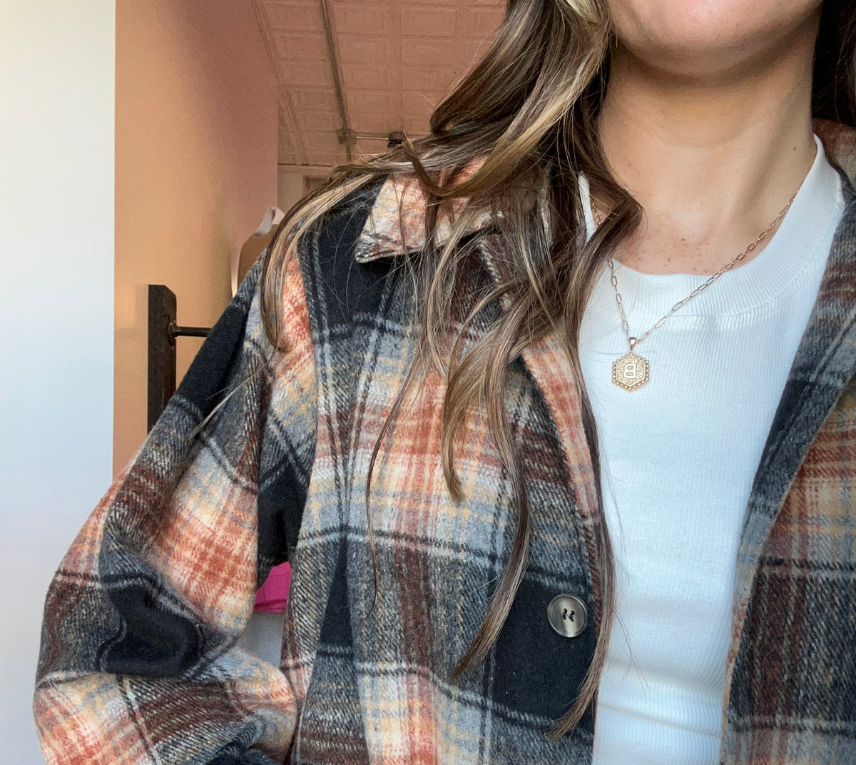 Aubrey Crop Plaid Jacket-Nellie & Dani Style House-The Funky Zebra Ames, Women's Fashion Boutique in Ames, Iowa