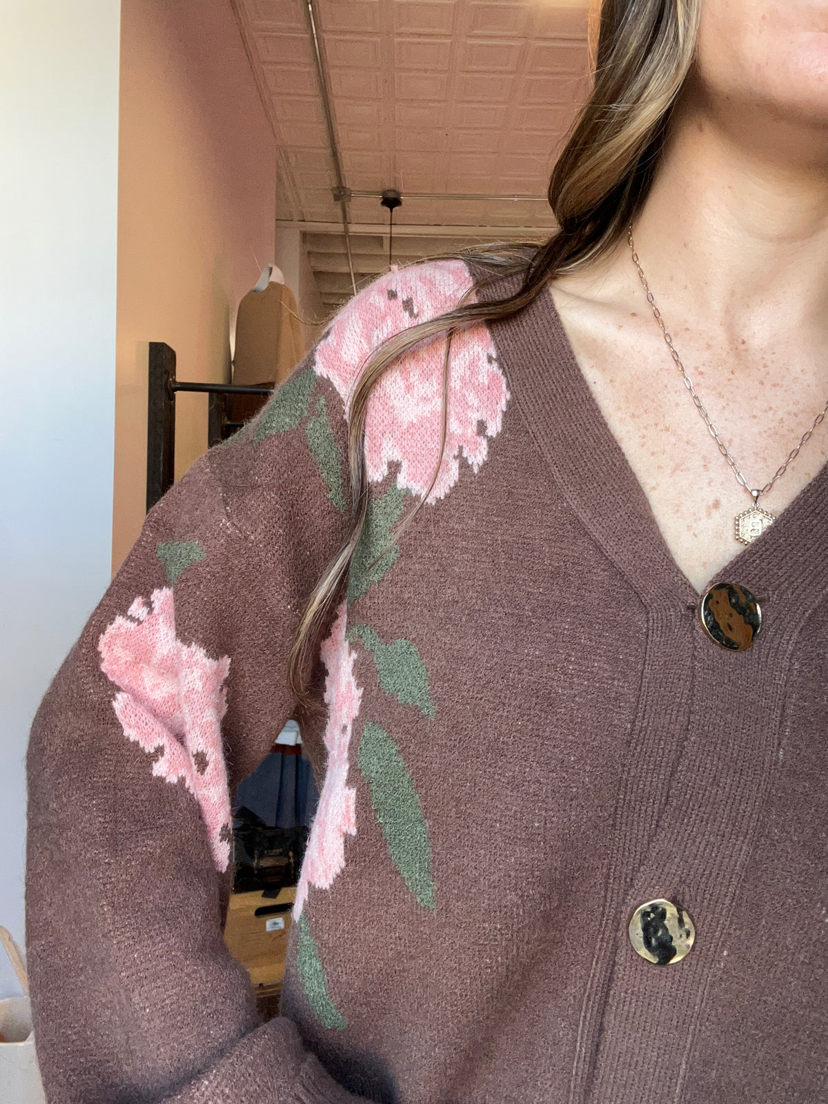 Pretty Floral Cardigan-She & Sky-The Funky Zebra Ames, Women's Fashion Boutique in Ames, Iowa