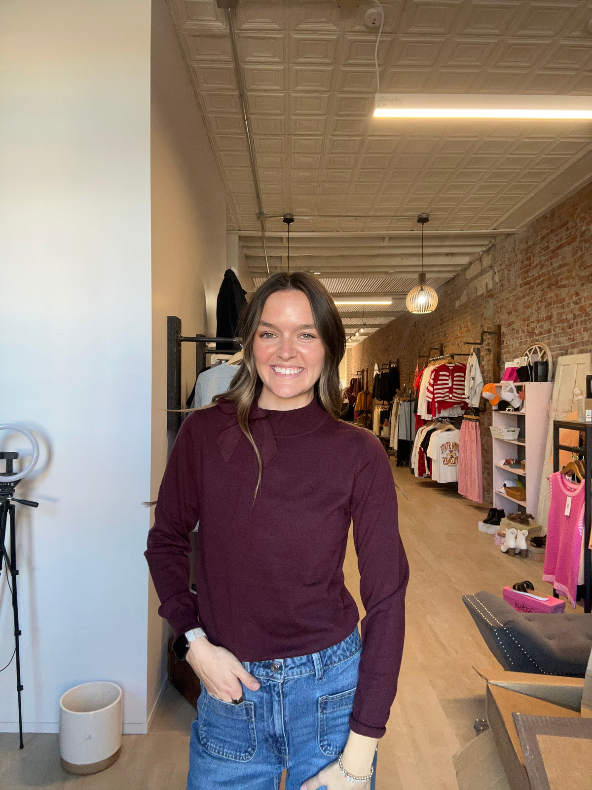 Bridget Bow Sweater-apparel-Molly Bracken-The Funky Zebra Ames, Women's Fashion Boutique in Ames, Iowa