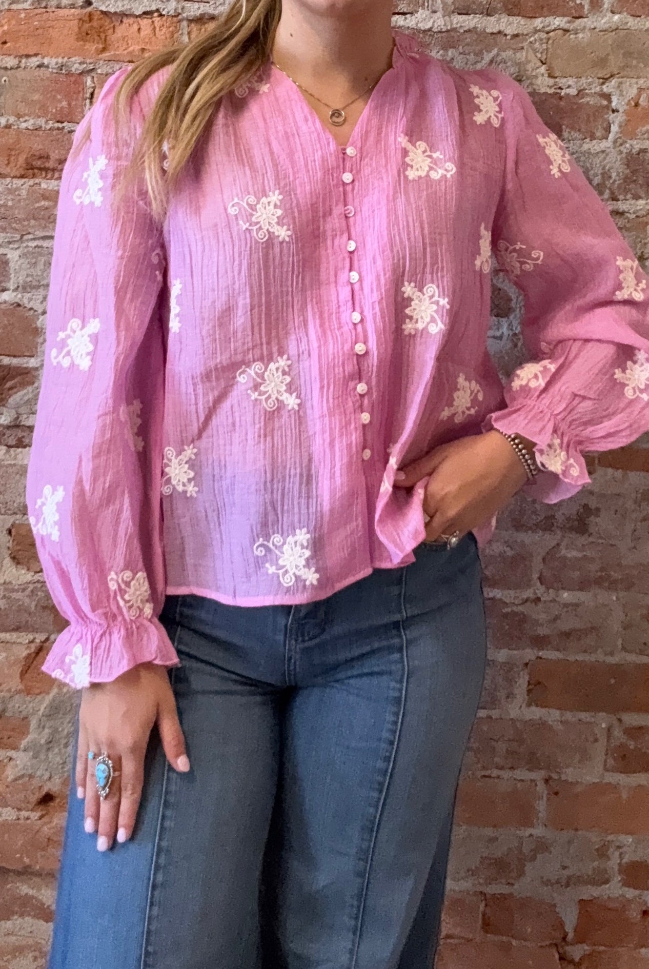 Nellie Pink Knit Long Sleeve Top-Long Sleeves-Molly Bracken-The Funky Zebra Ames, Women's Fashion Boutique in Ames, Iowa