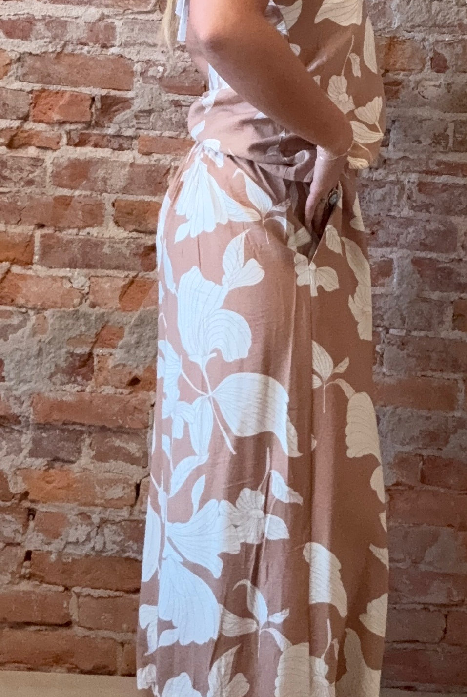 Chloe Beige Printed Pants-Pants-Molly Bracken-The Funky Zebra Ames, Women's Fashion Boutique in Ames, Iowa