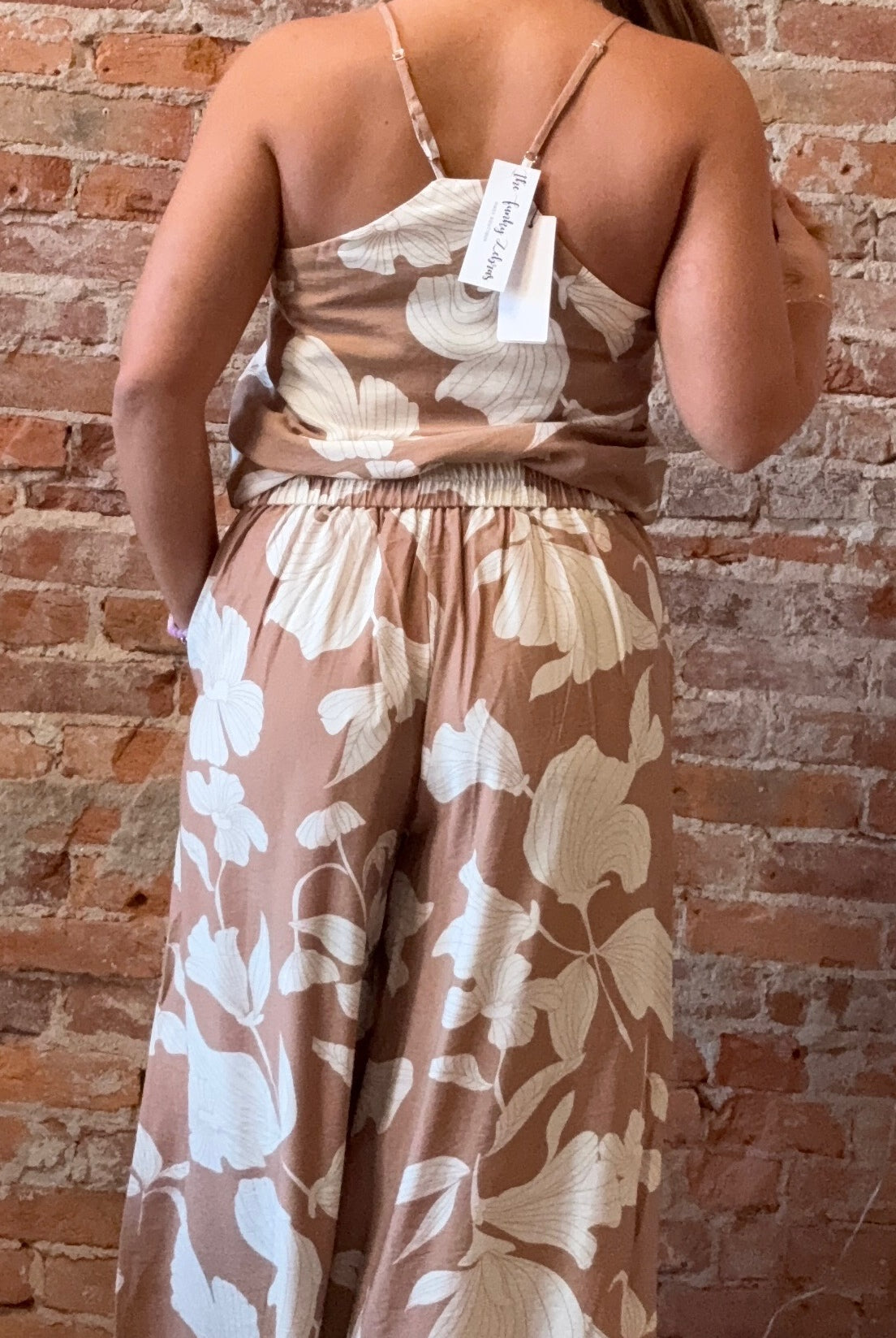 Chloe Beige Printed Pants-Pants-Molly Bracken-The Funky Zebra Ames, Women's Fashion Boutique in Ames, Iowa