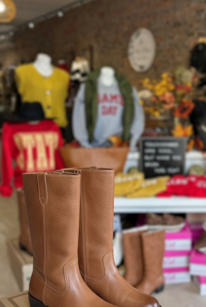 Duston Tall Camel Boot-Shoes-The Funky Zebra Ames-The Funky Zebra Ames, Women's Fashion Boutique in Ames, Iowa