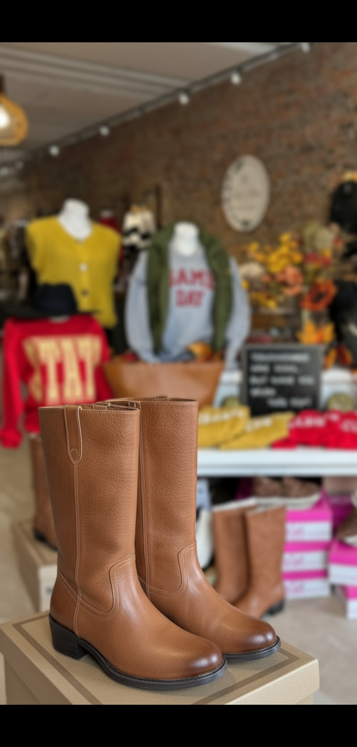 Duston Tall Camel Boot-Shoes-The Funky Zebra Ames-The Funky Zebra Ames, Women's Fashion Boutique in Ames, Iowa