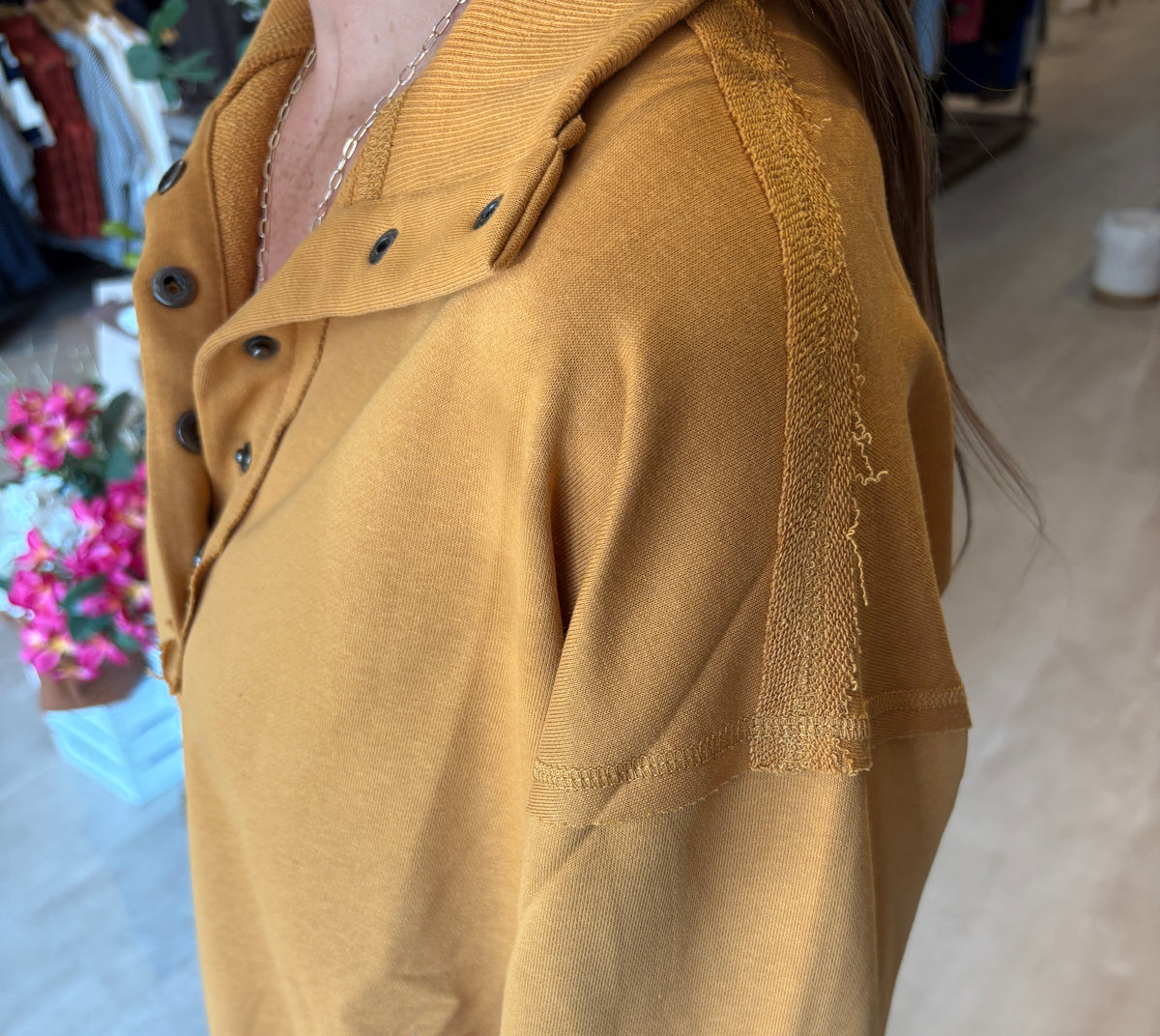 Stacy Funnel Neck Sweatshirt-Long Sleeves-Doe and Rae-The Funky Zebra Ames, Women's Fashion Boutique in Ames, Iowa