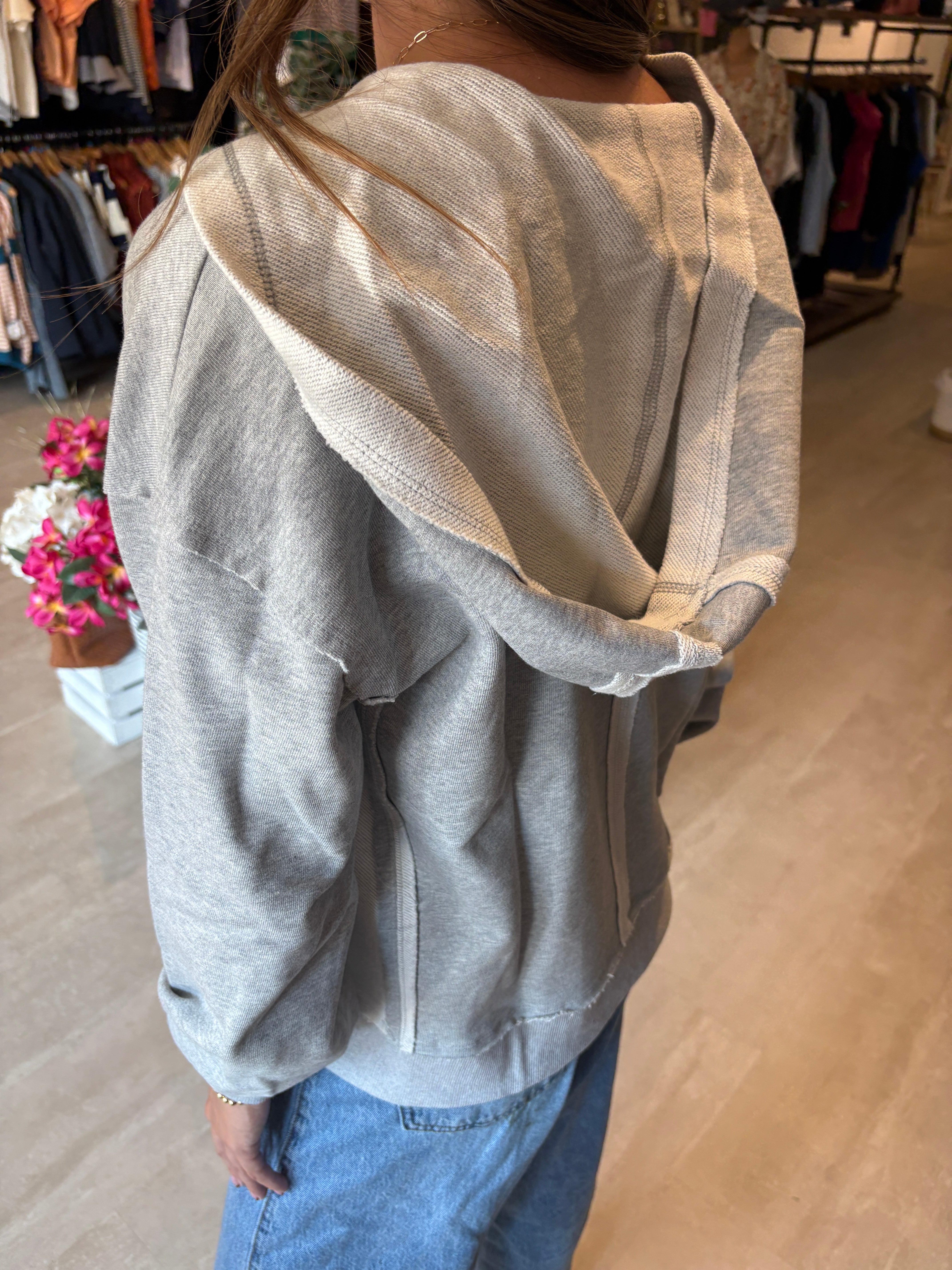 Terri Half Zip Sweatshirt-apparel-Doe and Rae-The Funky Zebra Ames, Women's Fashion Boutique in Ames, Iowa
