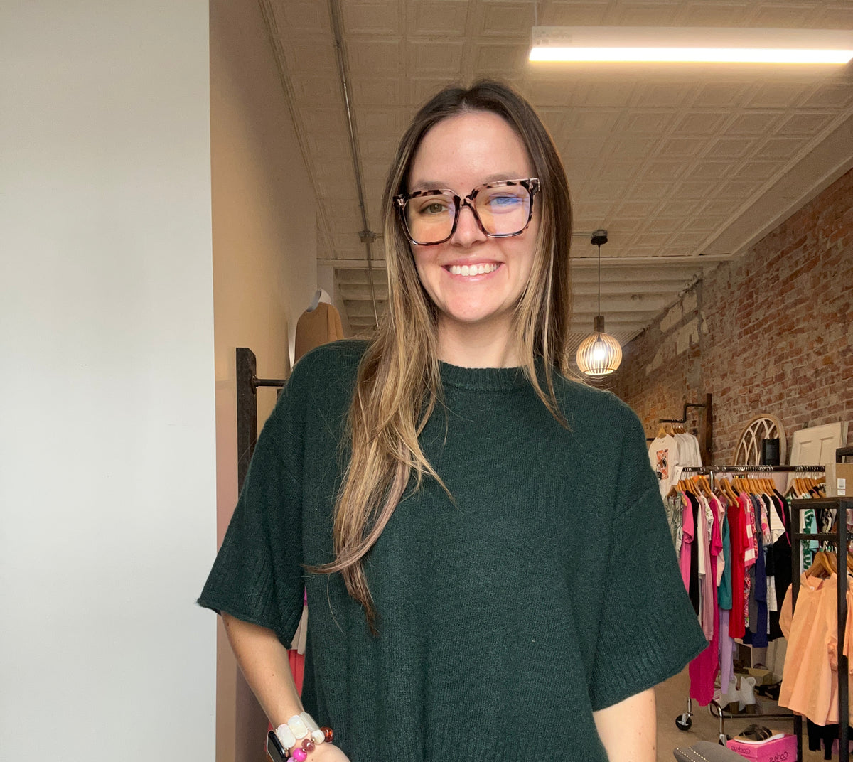 Boxy Drop Shoulder Short Sleeve Sweater-Short Sleeves-Molly Bracken-The Funky Zebra Ames, Women's Fashion Boutique in Ames, Iowa