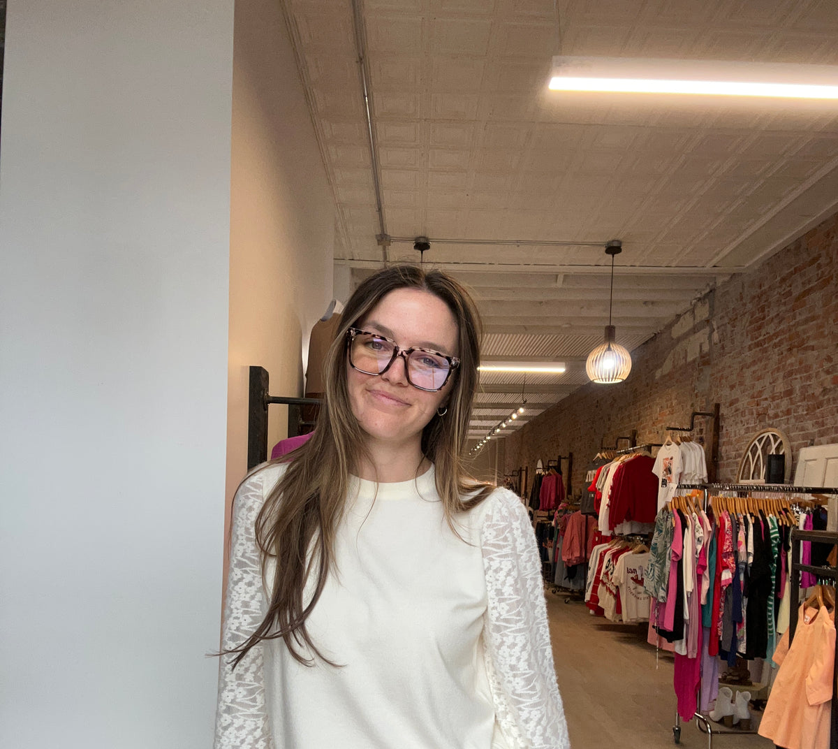Lacey Off-white Sweater-Long Sleeves-Molly Bracken-The Funky Zebra Ames, Women's Fashion Boutique in Ames, Iowa