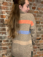 Mandi Mocha Colorblock Turtleneck Pullover-Long Sleeves-Cozy Co-The Funky Zebra Ames, Women's Fashion Boutique in Ames, Iowa