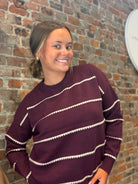 Lauren Blanket Stitch Sweater-Long Sleeves-Staccato-The Funky Zebra Ames, Women's Fashion Boutique in Ames, Iowa