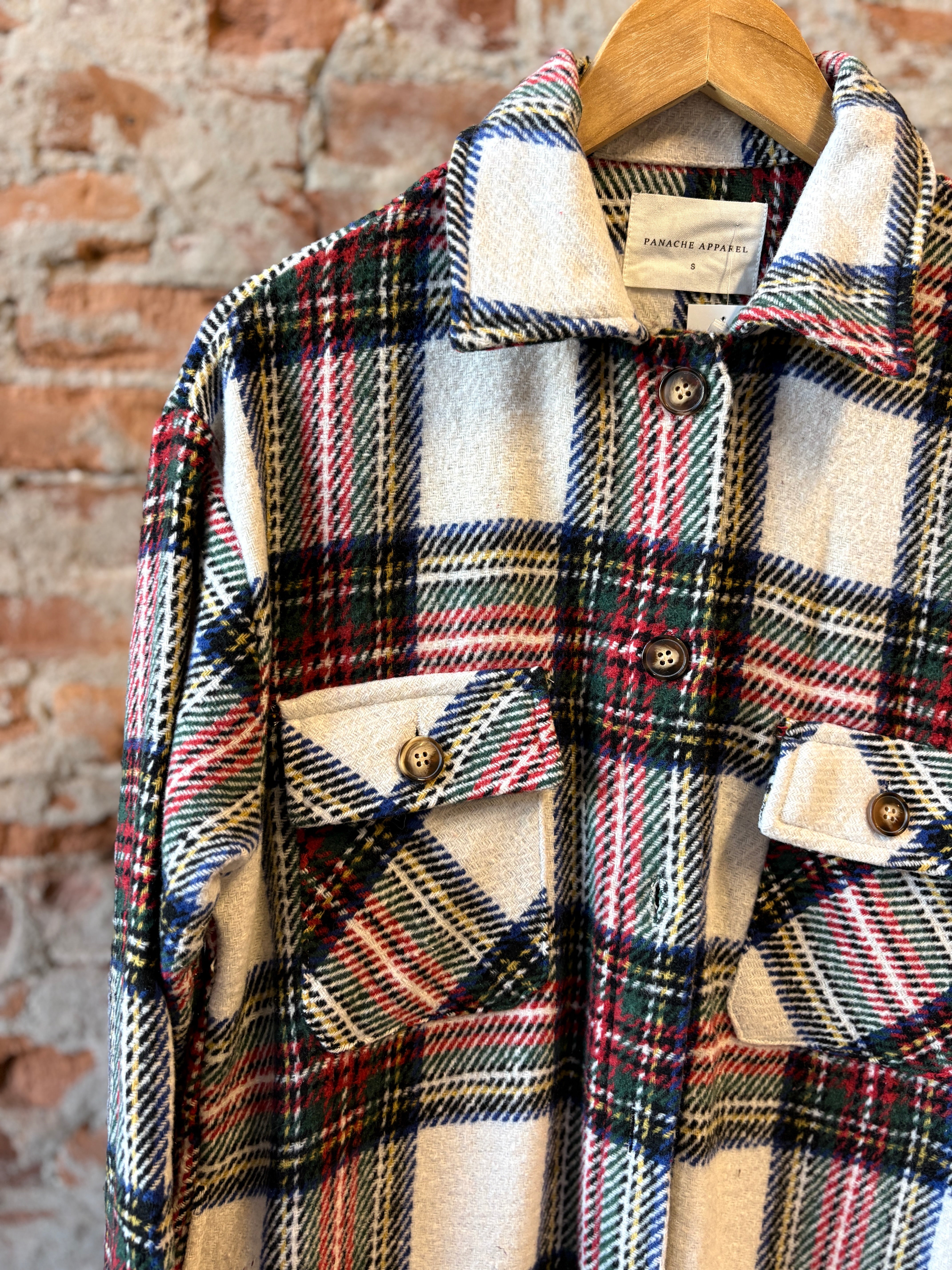 Jaci Long Plaid Shacket-Outerwear-Panache Apparel Co.-The Funky Zebra Ames, Women's Fashion Boutique in Ames, Iowa