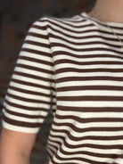 Cassie Striped Sweater-Short Sleeves-She & Sky-The Funky Zebra Ames, Women's Fashion Boutique in Ames, Iowa