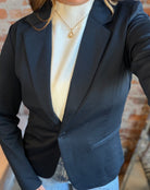 Michael Navy Blazer-apparel-Ichi-The Funky Zebra Ames, Women's Fashion Boutique in Ames, Iowa