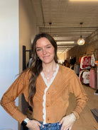 Annie Lace Trim Cardigan-heimish-The Funky Zebra Ames, Women's Fashion Boutique in Ames, Iowa