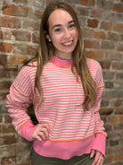 Rebecca Striped Sweater-apparel-Very J-The Funky Zebra Ames, Women's Fashion Boutique in Ames, Iowa