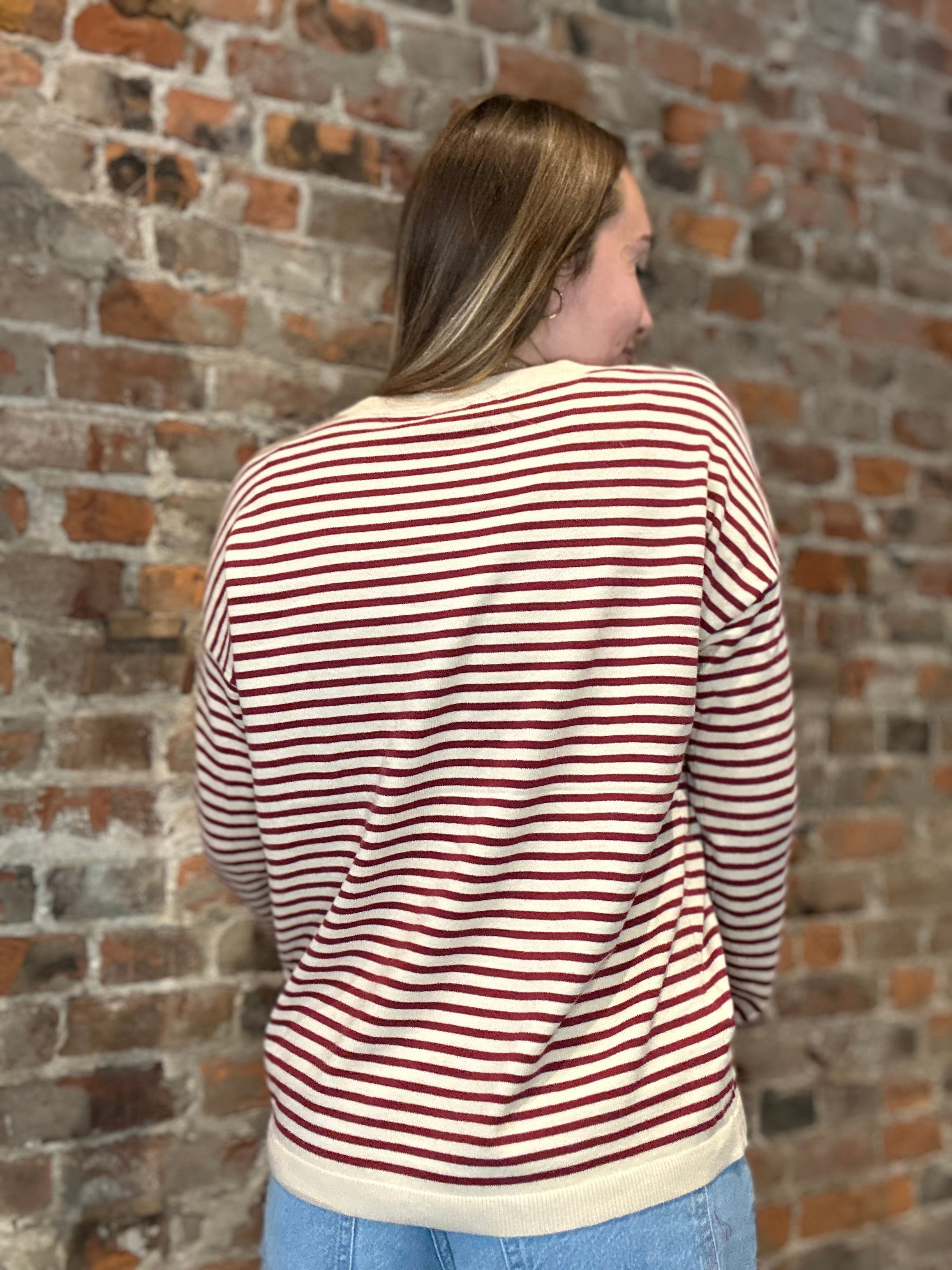 Stevie Striped Sweater-Long Sleeves-Staccato-The Funky Zebra Ames, Women's Fashion Boutique in Ames, Iowa