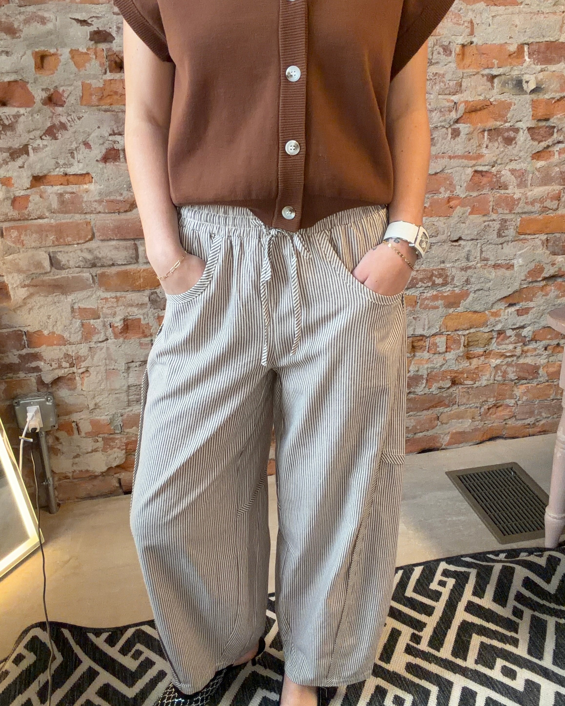 Jenny Striped Barrel Pant-Pants-in february-The Funky Zebra Ames, Women's Fashion Boutique in Ames, Iowa