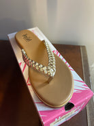 MVB Braided Gold Flip-Flop-Nellie & Dani Style House-The Funky Zebra Ames, Women's Fashion Boutique in Ames, Iowa