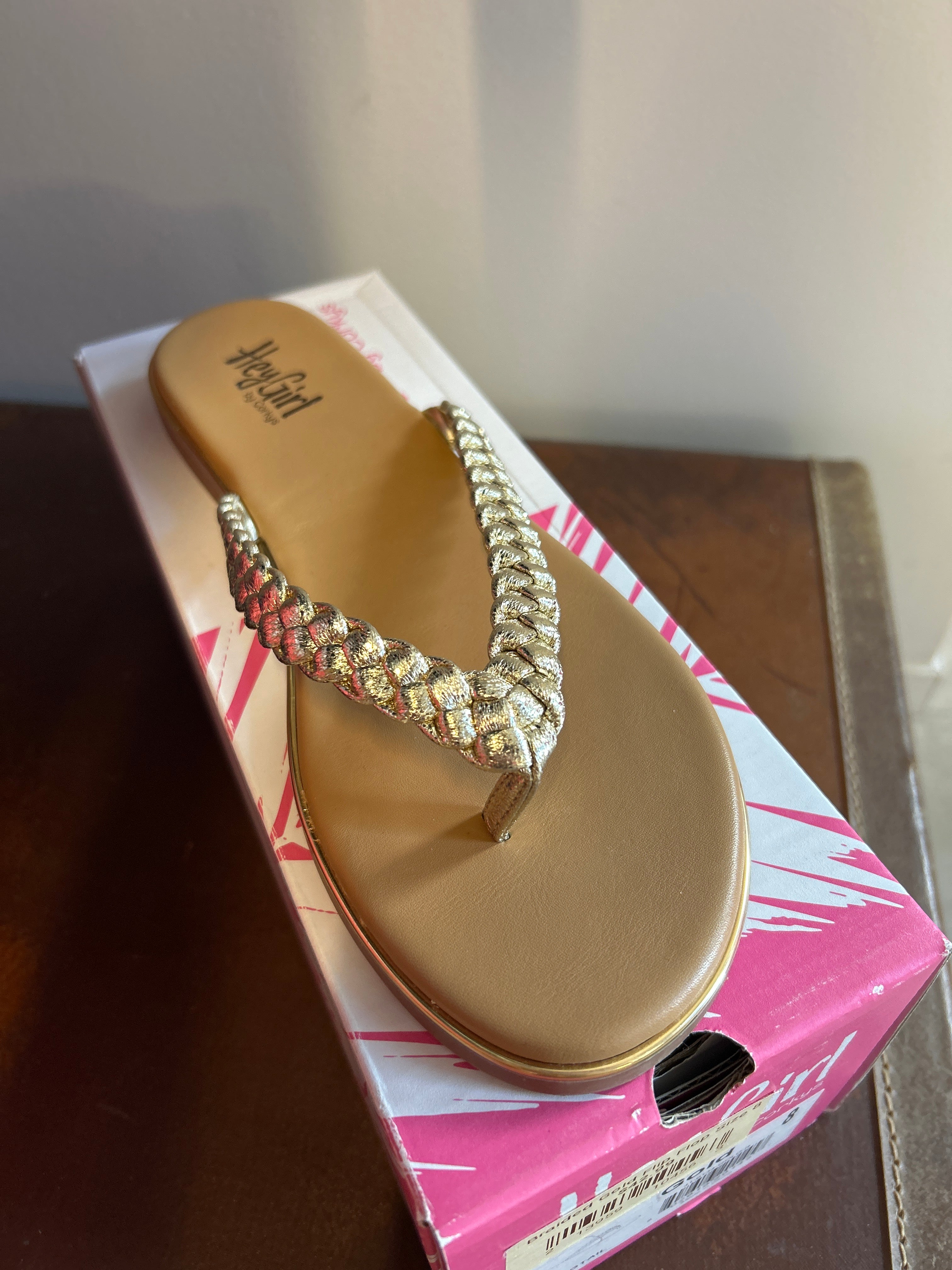 MVB Braided Gold Flip-Flop-Nellie & Dani Style House-The Funky Zebra Ames, Women's Fashion Boutique in Ames, Iowa