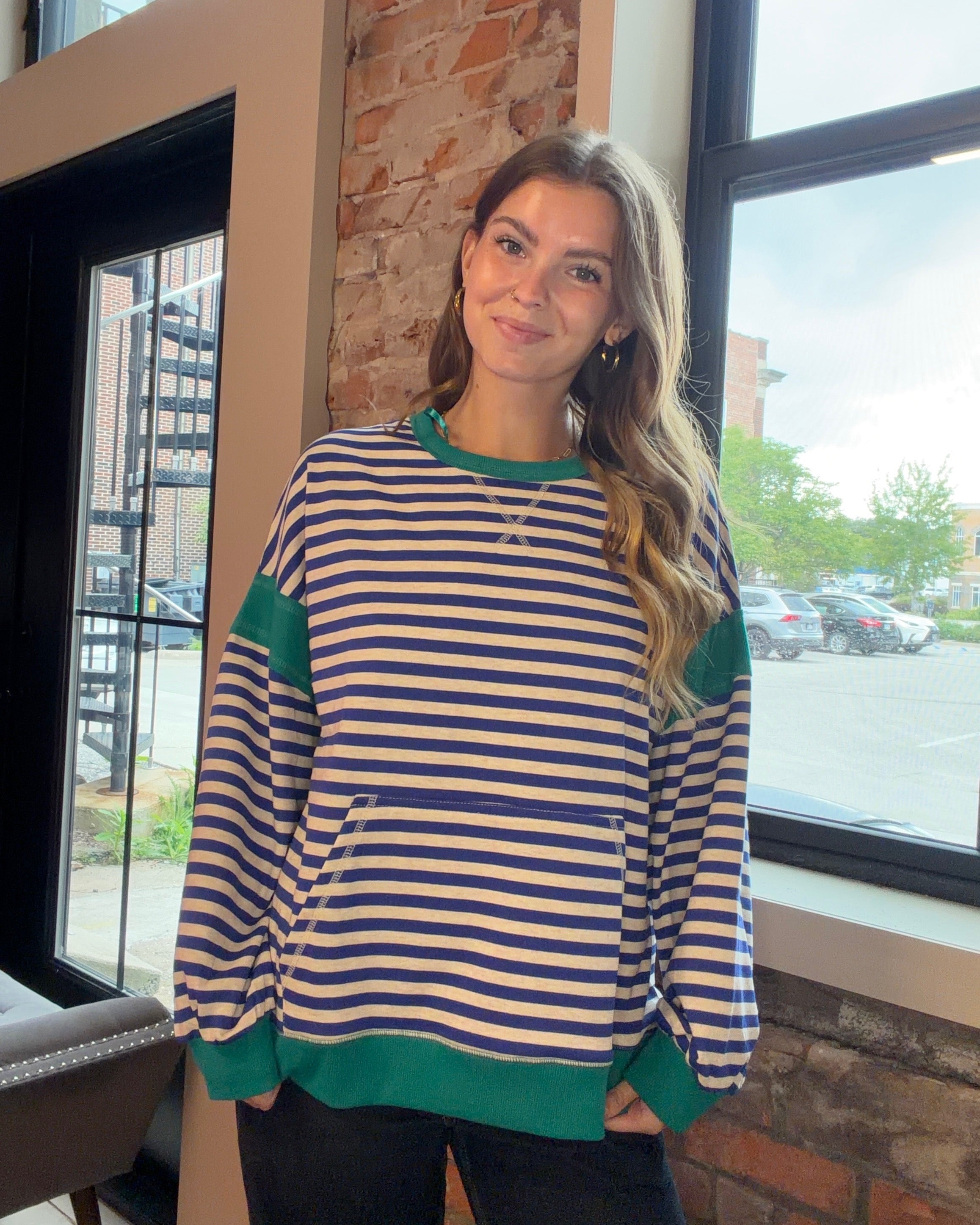 Briana Colorblock Pullover-Long Sleeves-Very J-The Funky Zebra Ames, Women's Fashion Boutique in Ames, Iowa