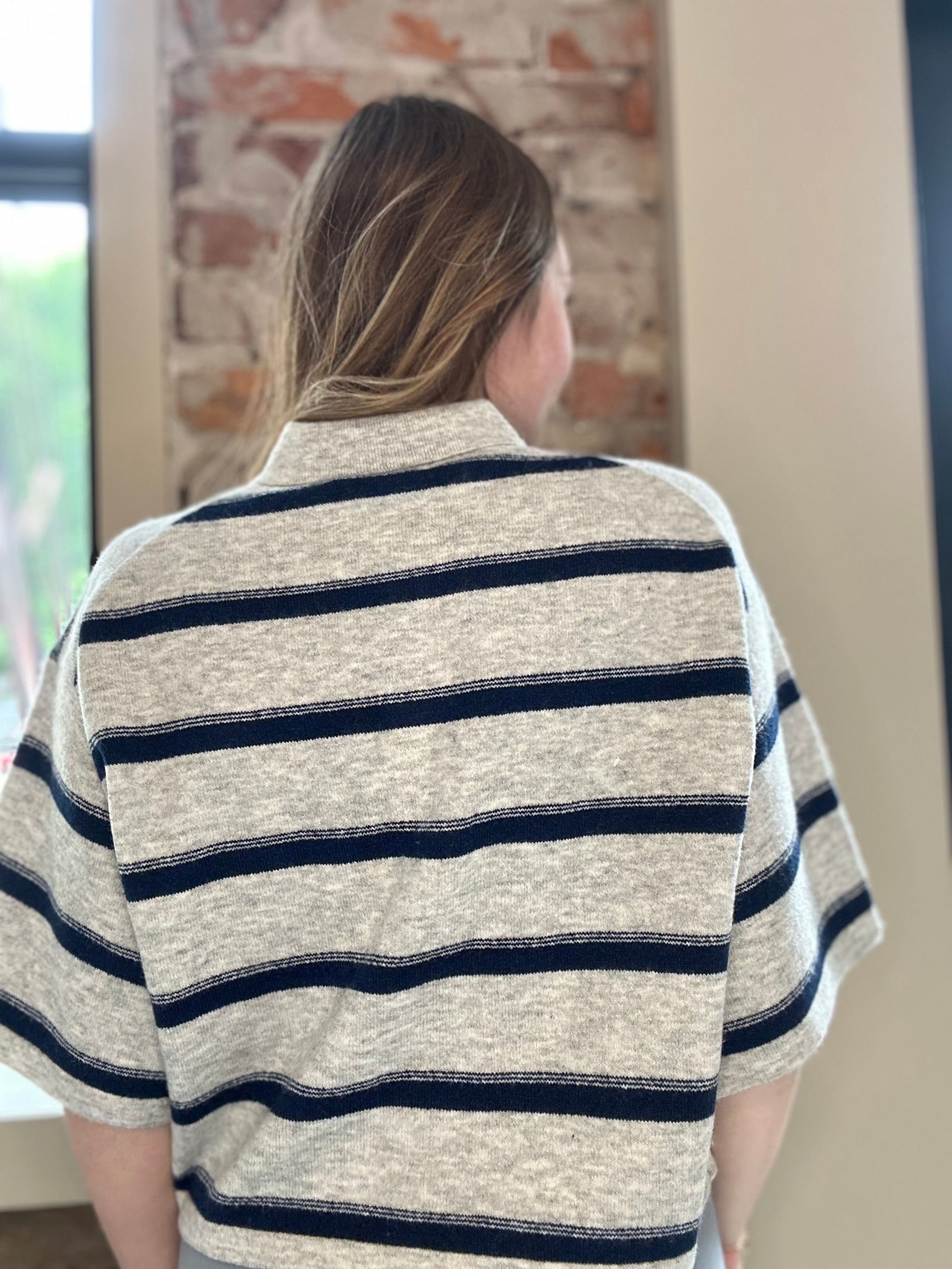 Hannah Striped Collar Sweater-The Funky Zebra Ames-The Funky Zebra Ames, Women's Fashion Boutique in Ames, Iowa