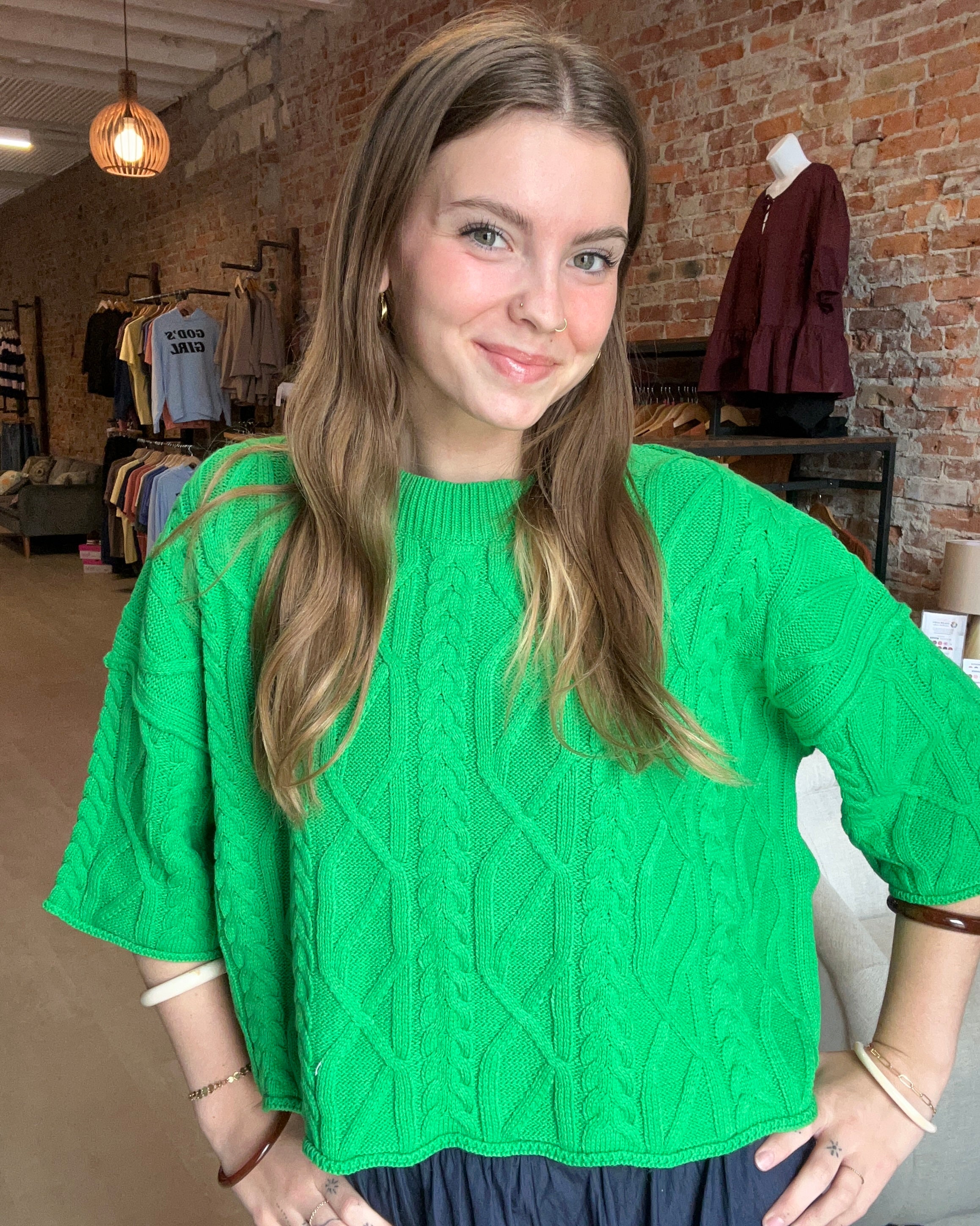 Millie Cable Knit Sweater-apparel-The Funky Zebra Ames-The Funky Zebra Ames, Women's Fashion Boutique in Ames, Iowa
