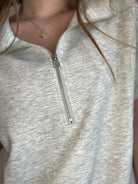 Dani Scuba Gray Half Zip Top-Zenana-The Funky Zebra Ames, Women's Fashion Boutique in Ames, Iowa