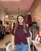 Vino Short Sleeve Sweater-Sweaters-be young-The Funky Zebra Ames, Women's Fashion Boutique in Ames, Iowa
