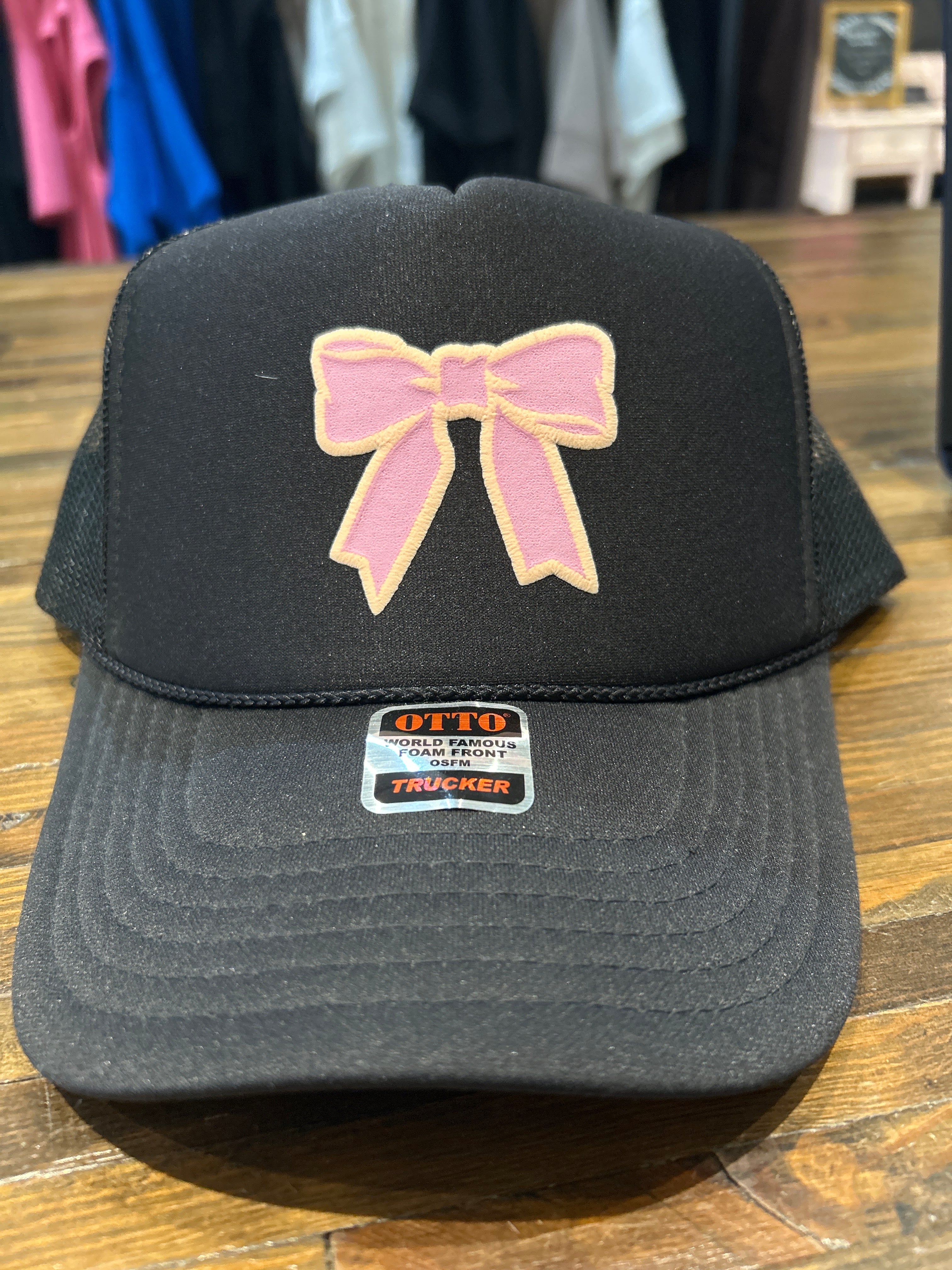 MVB Pink Bow Trucker Hat-Nellie & Dani Style House-The Funky Zebra Ames, Women's Fashion Boutique in Ames, Iowa