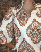 Regina Ruffled Collar Blouse-Short Sleeves-Hayden-The Funky Zebra Ames, Women's Fashion Boutique in Ames, Iowa