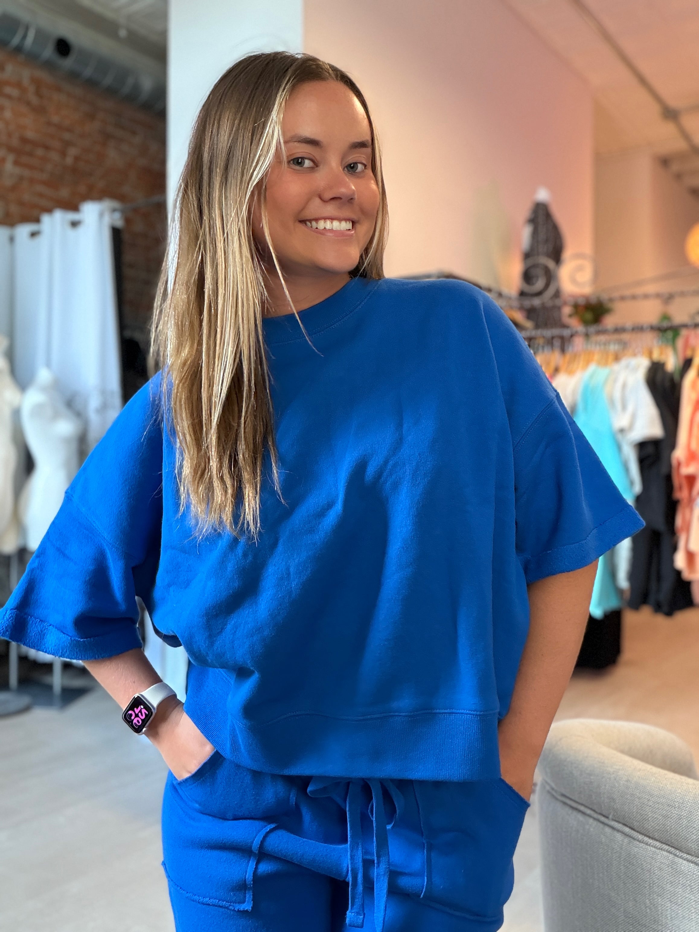 Malibu Lounge Top-apparel-Mono B-The Funky Zebra Ames, Women's Fashion Boutique in Ames, Iowa