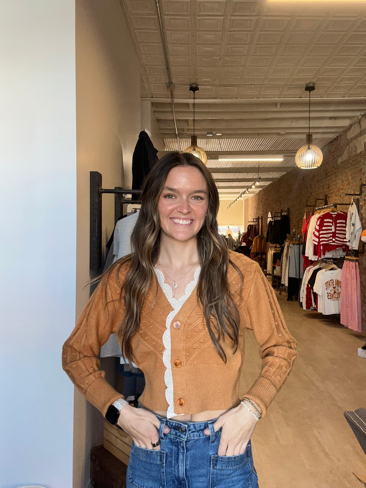 Annie Lace Trim Cardigan-heimish-The Funky Zebra Ames, Women's Fashion Boutique in Ames, Iowa