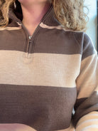 Trina Striped Sweater-Outerwear-She & Sky-The Funky Zebra Ames, Women's Fashion Boutique in Ames, Iowa