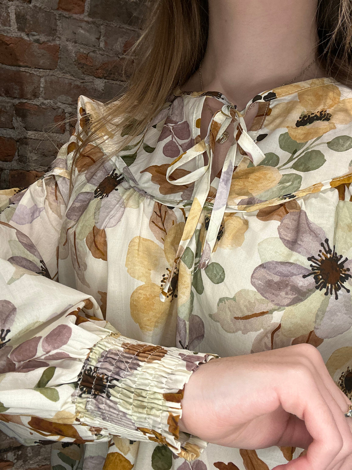 Frances Fall Floral Blouse-apparel-Hayden-The Funky Zebra Ames, Women's Fashion Boutique in Ames, Iowa