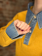 Maisey Denim Collar Sweater-apparel-heimish-The Funky Zebra Ames, Women's Fashion Boutique in Ames, Iowa