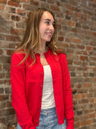 Chelsea Crew Neck Cardigan-Cardigans-Staccato-The Funky Zebra Ames, Women's Fashion Boutique in Ames, Iowa