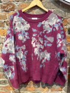 MVB Orchid Floral Sweater-Nellie & Dani Style House-The Funky Zebra Ames, Women's Fashion Boutique in Ames, Iowa