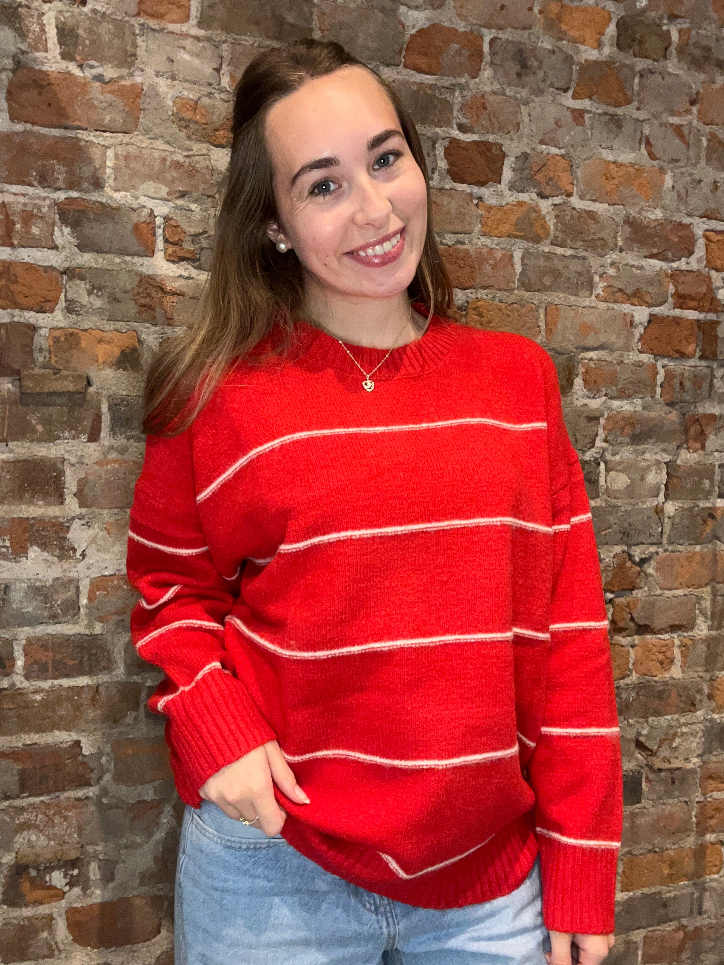 Gracelyn Striped Sweater-apparel-Blu Pepper-The Funky Zebra Ames, Women's Fashion Boutique in Ames, Iowa