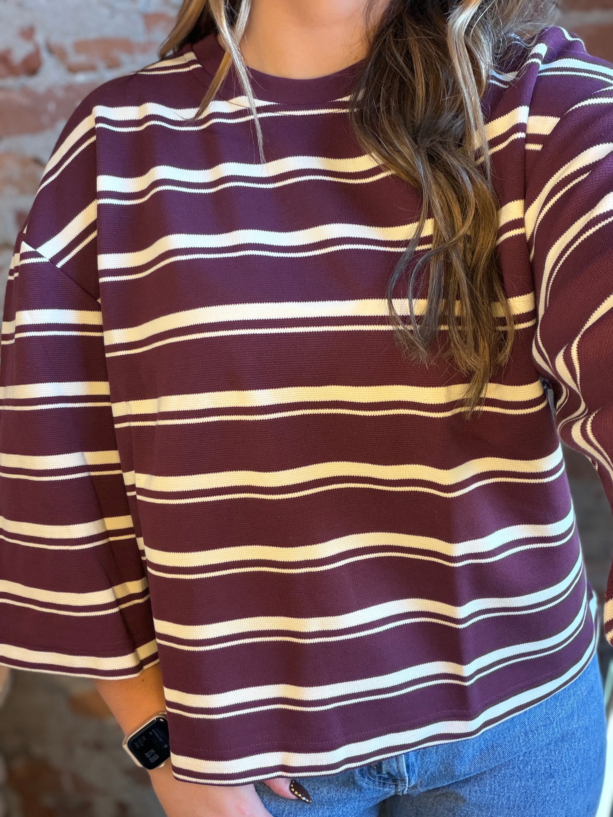 Lauren Fig Striped Top-top-be young-The Funky Zebra Ames, Women's Fashion Boutique in Ames, Iowa