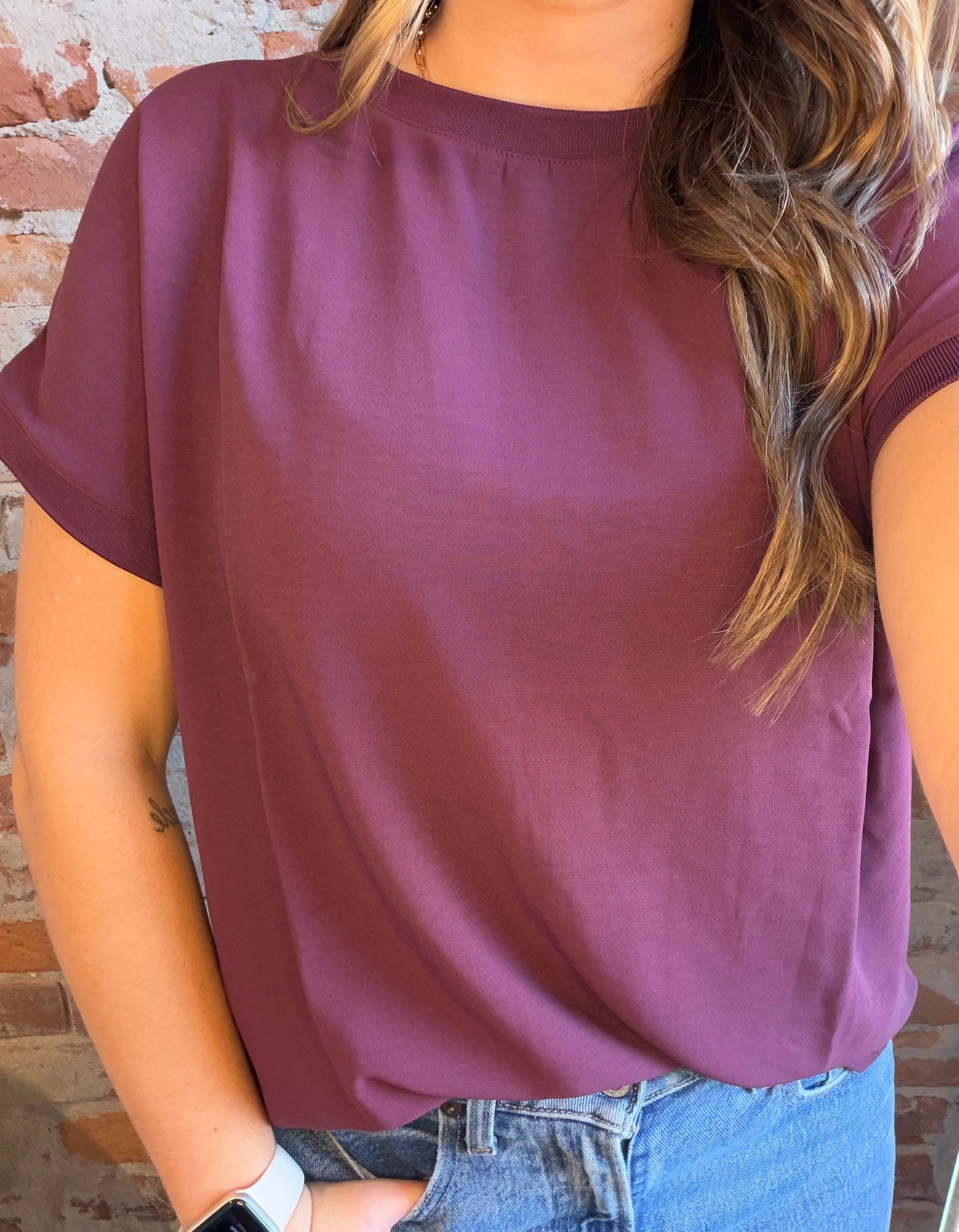 KamJam Elastic Hem Tee-top-be young-The Funky Zebra Ames, Women's Fashion Boutique in Ames, Iowa