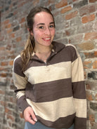 Trina Striped Sweater-Outerwear-She & Sky-The Funky Zebra Ames, Women's Fashion Boutique in Ames, Iowa
