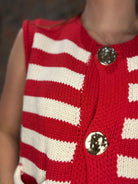 Francesca Striped Sweater Vest-Sweaters-She & Sky-The Funky Zebra Ames, Women's Fashion Boutique in Ames, Iowa