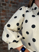 Reagan Polka Dot Blouse-apparel-Jodifl-The Funky Zebra Ames, Women's Fashion Boutique in Ames, Iowa