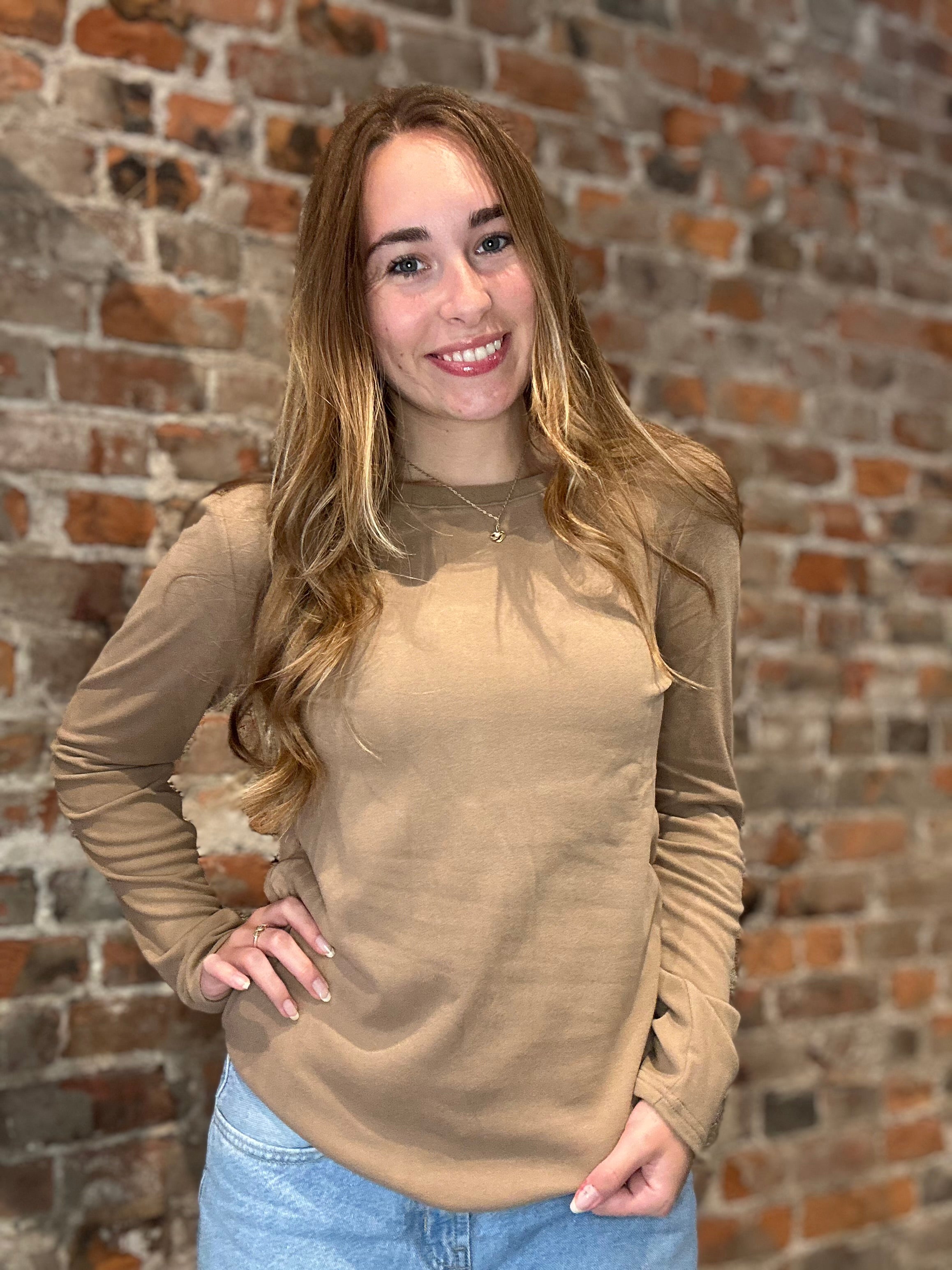 Molly Micro Brushed Top-Long Sleeves-Staccato-The Funky Zebra Ames, Women's Fashion Boutique in Ames, Iowa