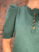 Briana Half Button Sweater-Short Sleeves-She & Sky-The Funky Zebra Ames, Women's Fashion Boutique in Ames, Iowa