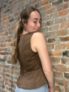 Harmony Suede Top-Tank Tops-She & Sky-The Funky Zebra Ames, Women's Fashion Boutique in Ames, Iowa
